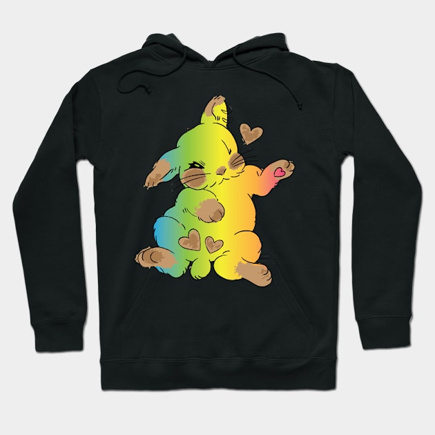 cute colorful bunny butt, kawaii funny bunny Hoodie by lazykitty